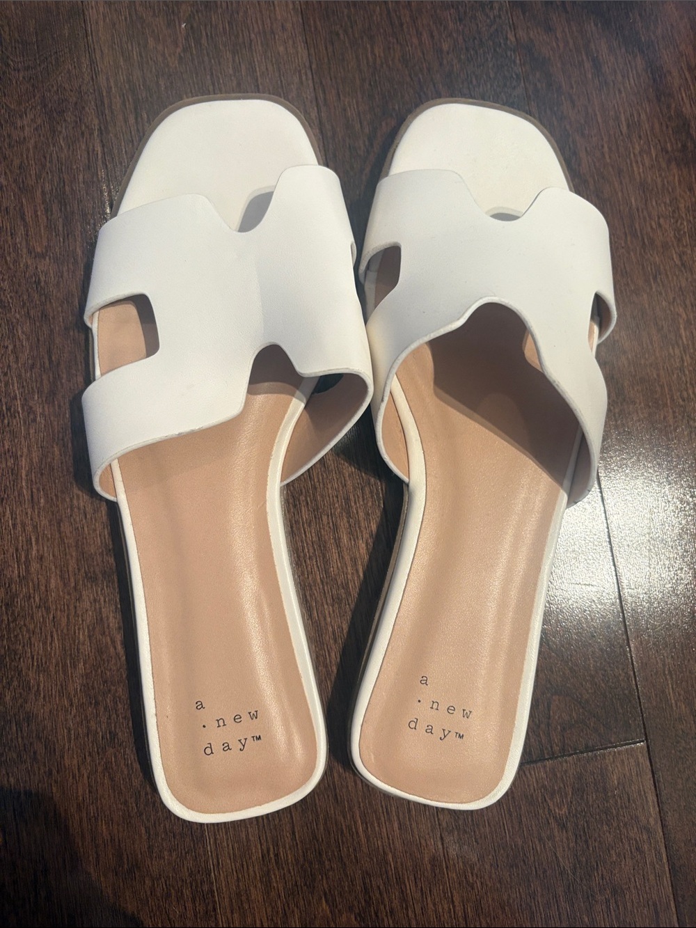 a new day White Cutout Slide Sandals for Women